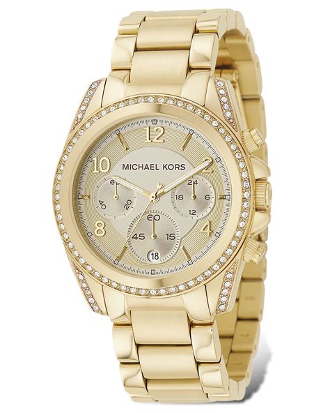 michael kors uhr gold damen chronograph|michael kors gold tone watch.